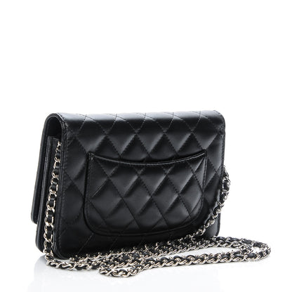 Chanel Lambskin Quilted Wallet On Chain WOC Black 3 of 8