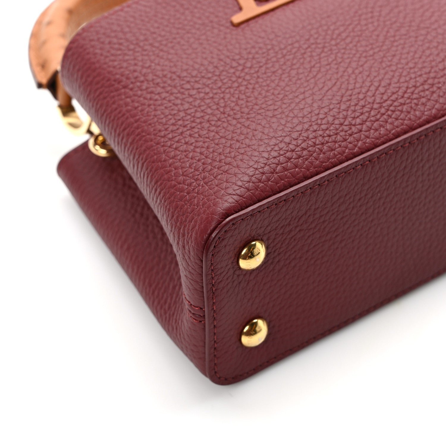Louis Vuitton Taurillon Ostrich Mini Capucines Griotte Red Honey 10 of 12