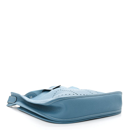 Hermes Taurillon Clemence Evelyne III PM Blue Jean 4 of 11
