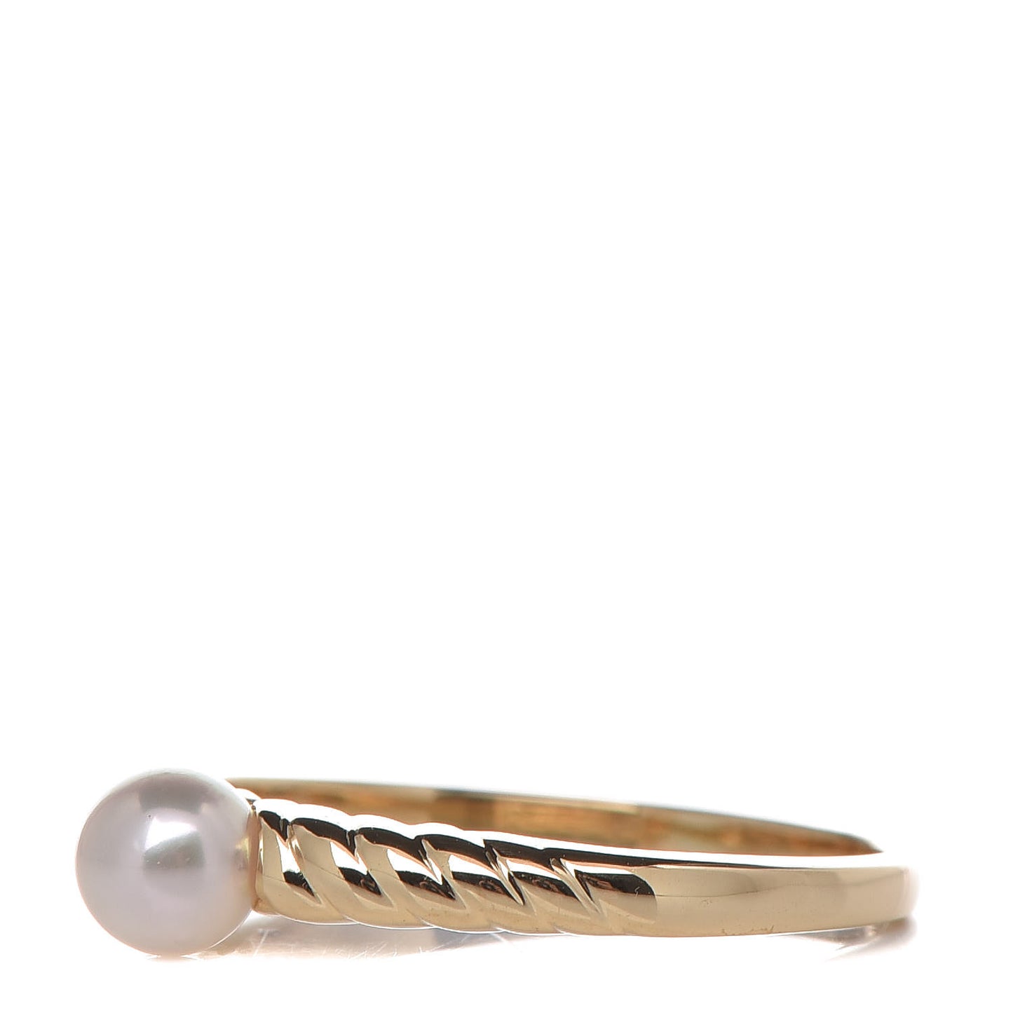 18K Yellow Gold Akoya Pearl 4.5mm Ring 51 5.75