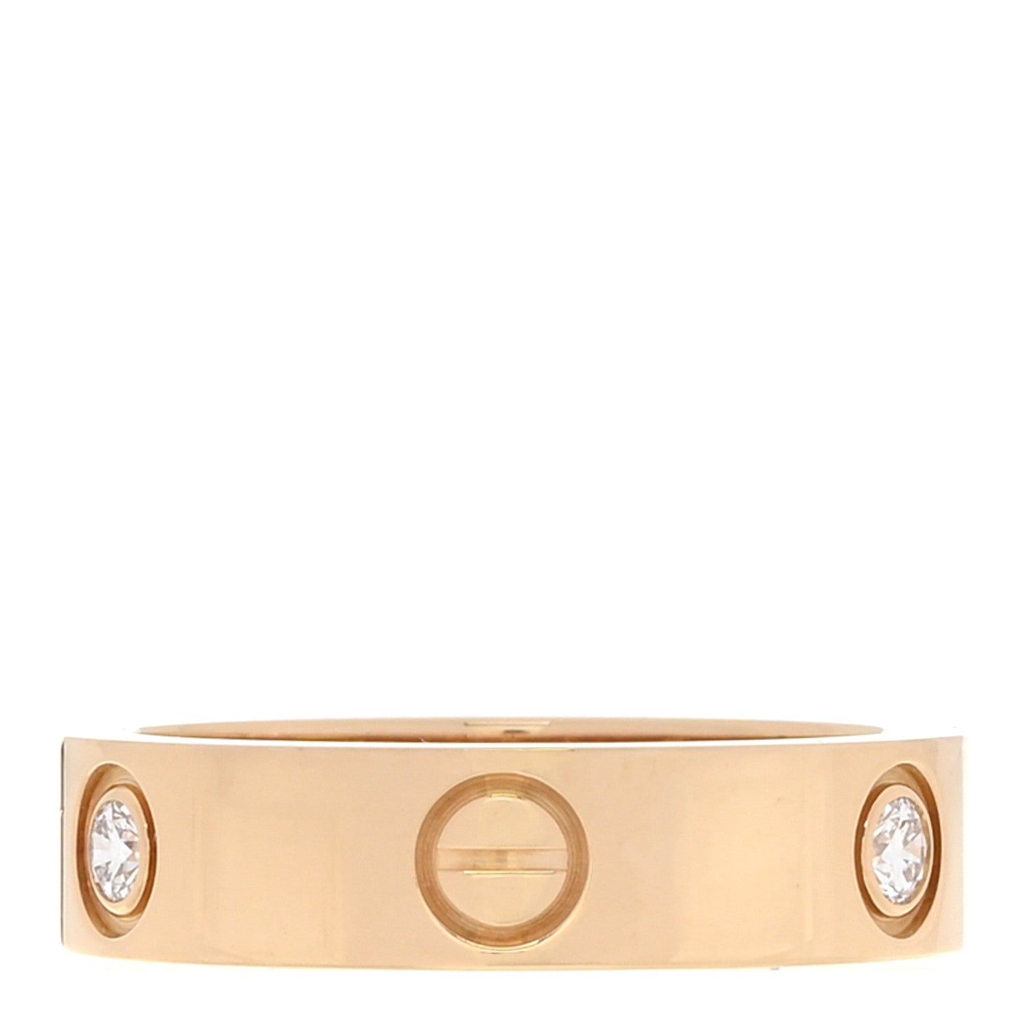 Cartier 18K Yellow Gold 3 Diamond 5.5mm LOVE Ring 58 8.5 3 of 5