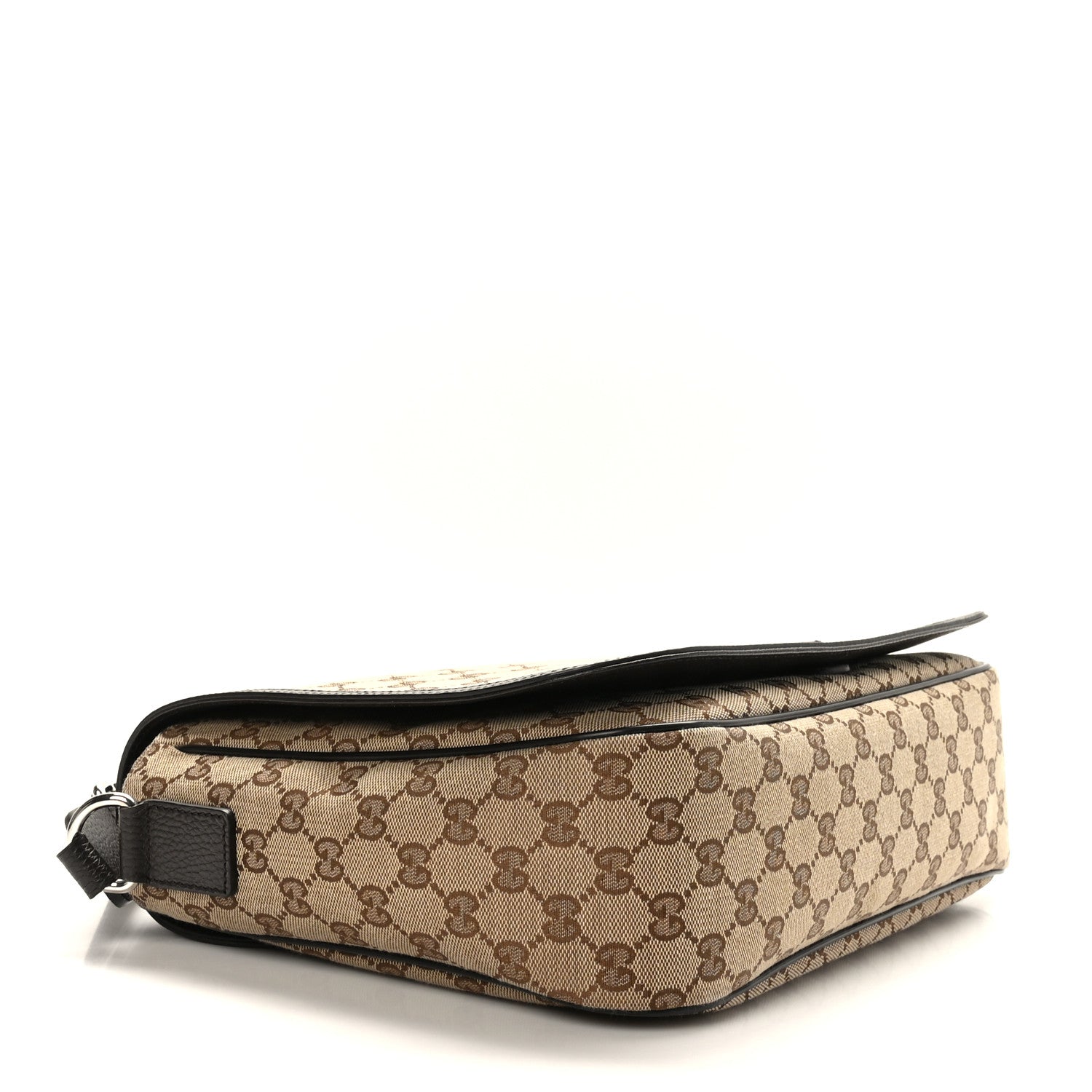 Gucci Monogram Large Flap Messenger Bag Beige Dark Brown 4 of 9