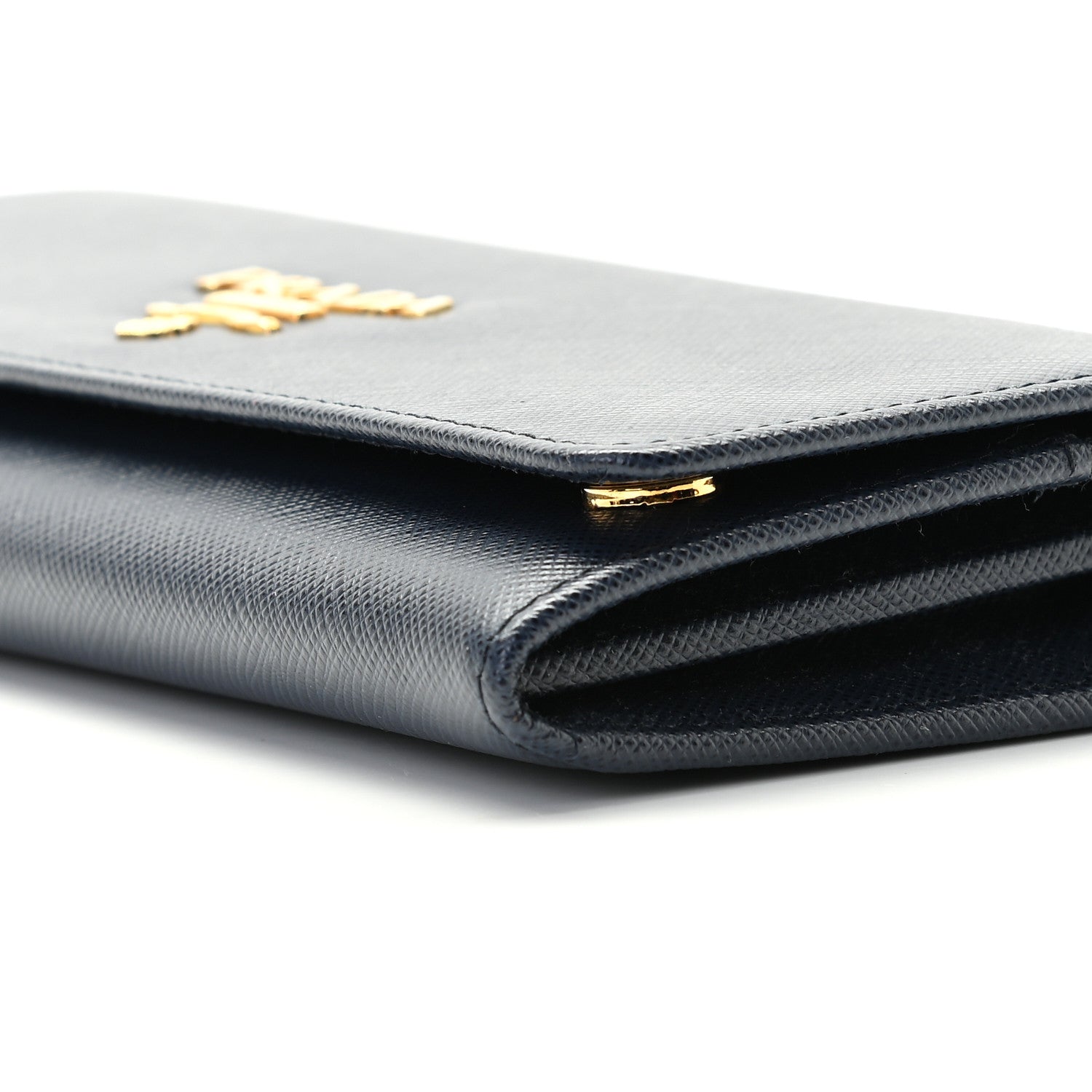 Prada Saffiano Lux Chain Wallet Baltico 4 of 7