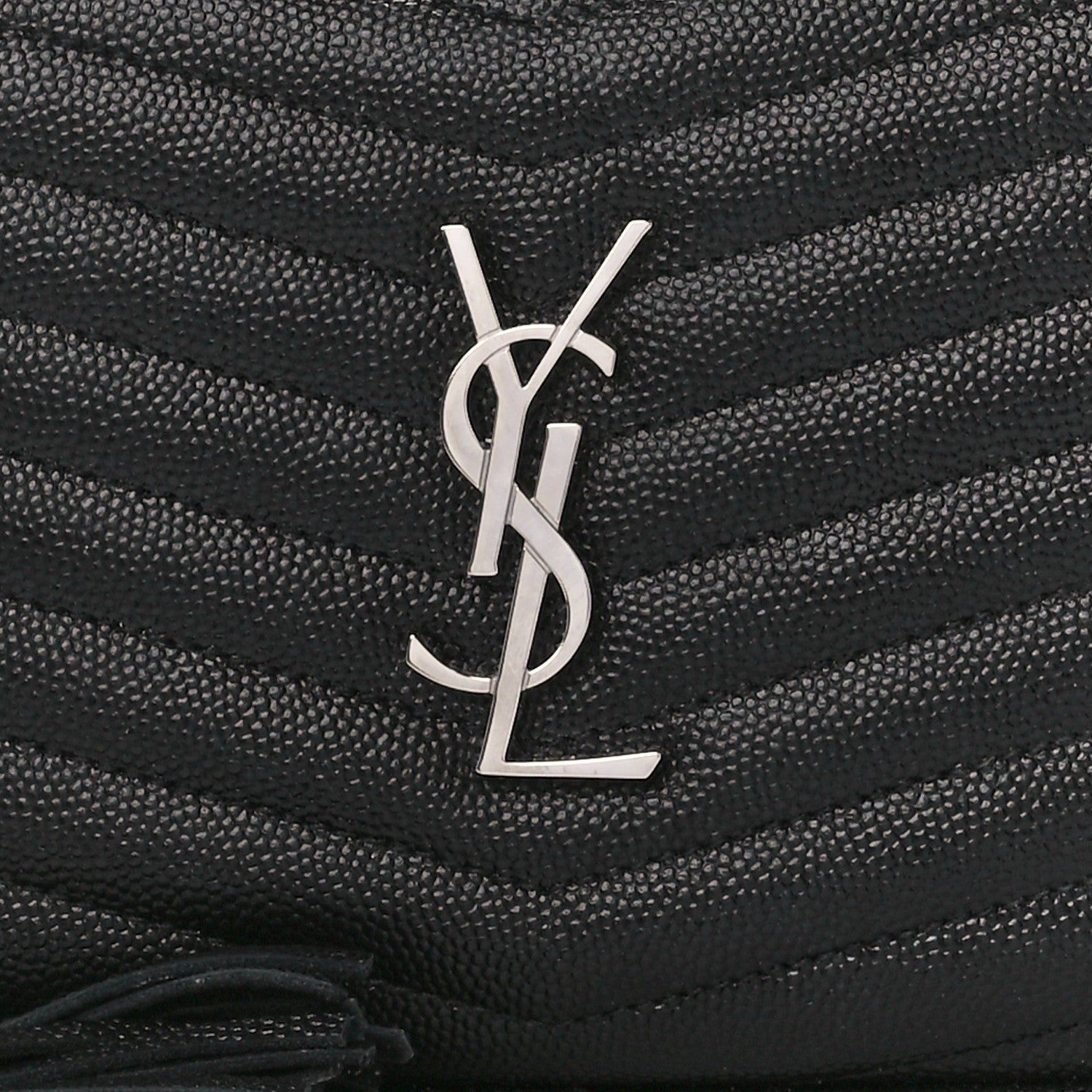 Saint Laurent Grain De Poudre Matelasse Monogram Mini Lou Camera Bag Black 8 of 11