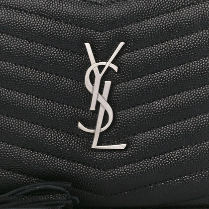 Saint Laurent Grain De Poudre Matelasse Monogram Mini Lou Camera Bag Black 8 of 11