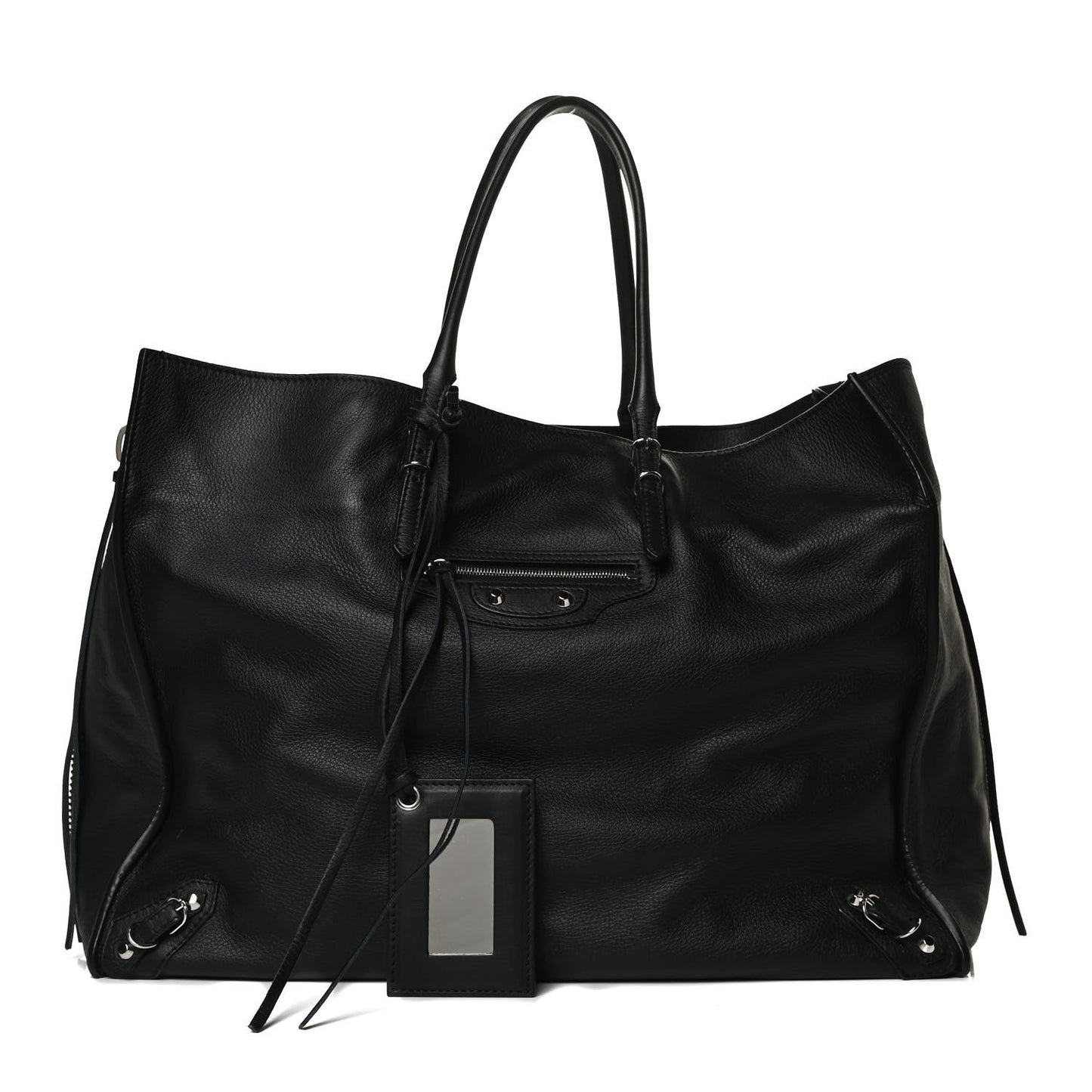 Supple Calfskin Papier A4 Zip Around Tote Black