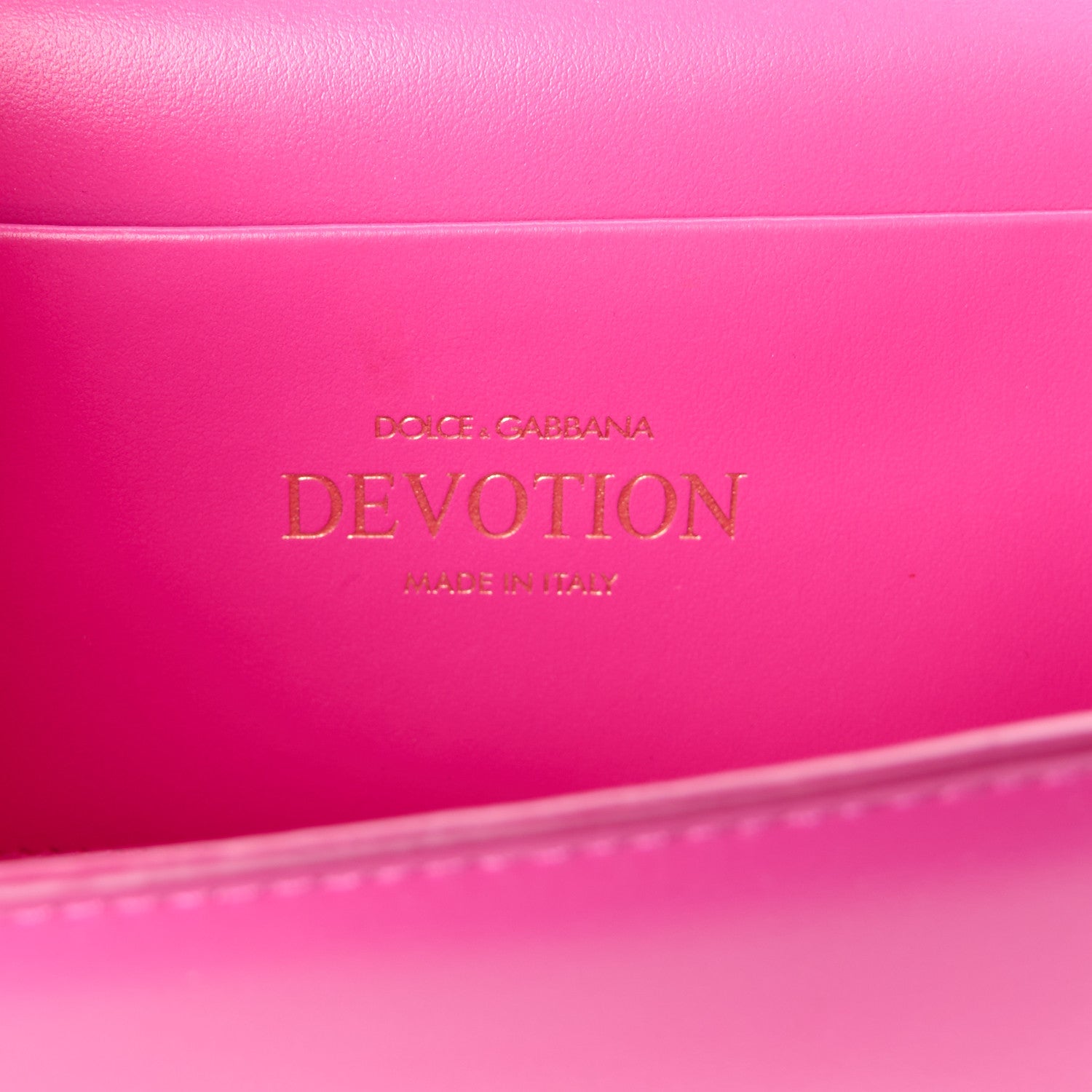 Dolce & Gabbana DOLCE GABBANA Smooth Calfskin Small Devotion Envelope Top Handle Bag Pink 6 of 12