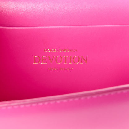 Dolce & Gabbana DOLCE GABBANA Smooth Calfskin Small Devotion Envelope Top Handle Bag Pink 6 of 12