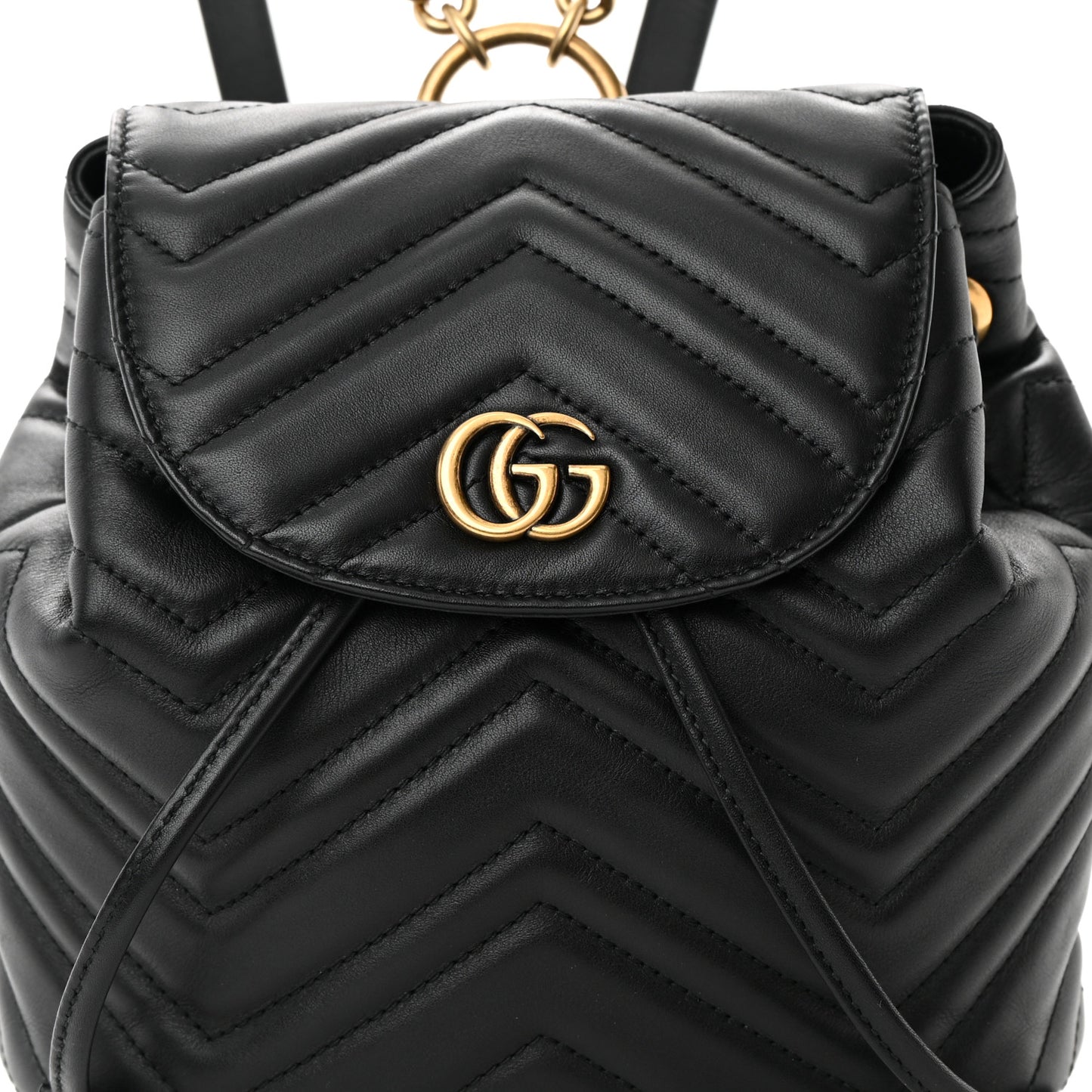 Calfskin Matelasse GG Marmont Flap Backpack Black