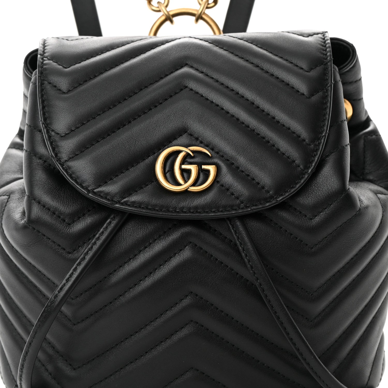 Gucci Calfskin Matelasse GG Marmont Flap Backpack Black 8 of 18