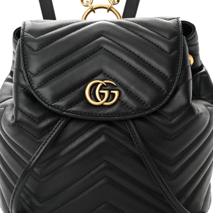 Gucci Calfskin Matelasse GG Marmont Flap Backpack Black 8 of 18
