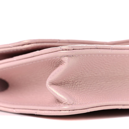 Chanel Iridescent Caviar Quilted Pearl On Top Coin Purse With Chain Light Pink 9 of 11