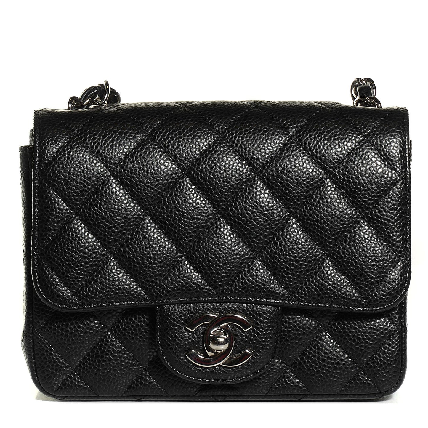 Caviar Quilted Mini Square Flap Black
