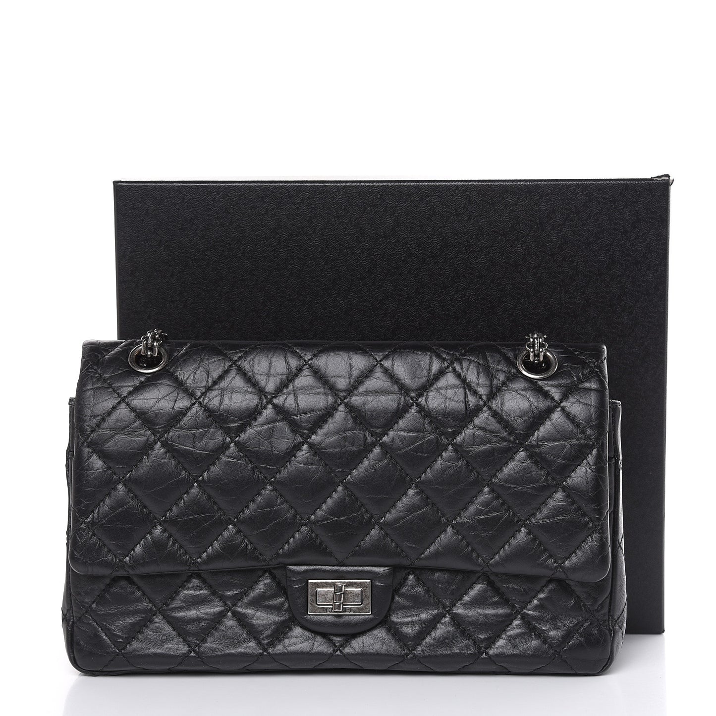 Aged Calfskin Quilted 2.55 Reissue 226 Flap Black