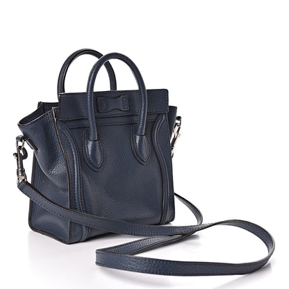 Celine Drummed Calfskin Nano Luggage Orage 3 of 9