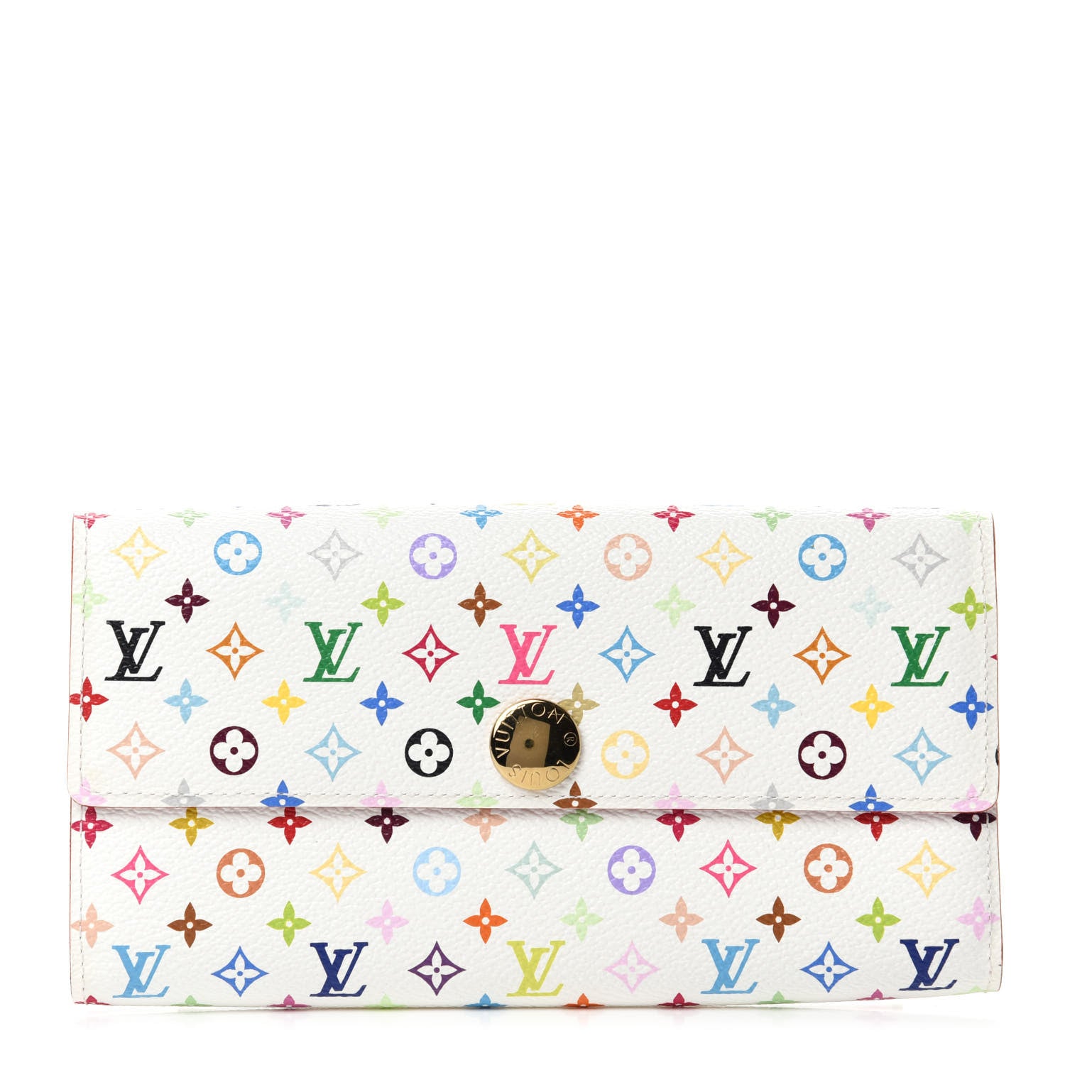 Louis Vuitton Monogram Multicolor Sarah Wallet White Litchi 1 of 7