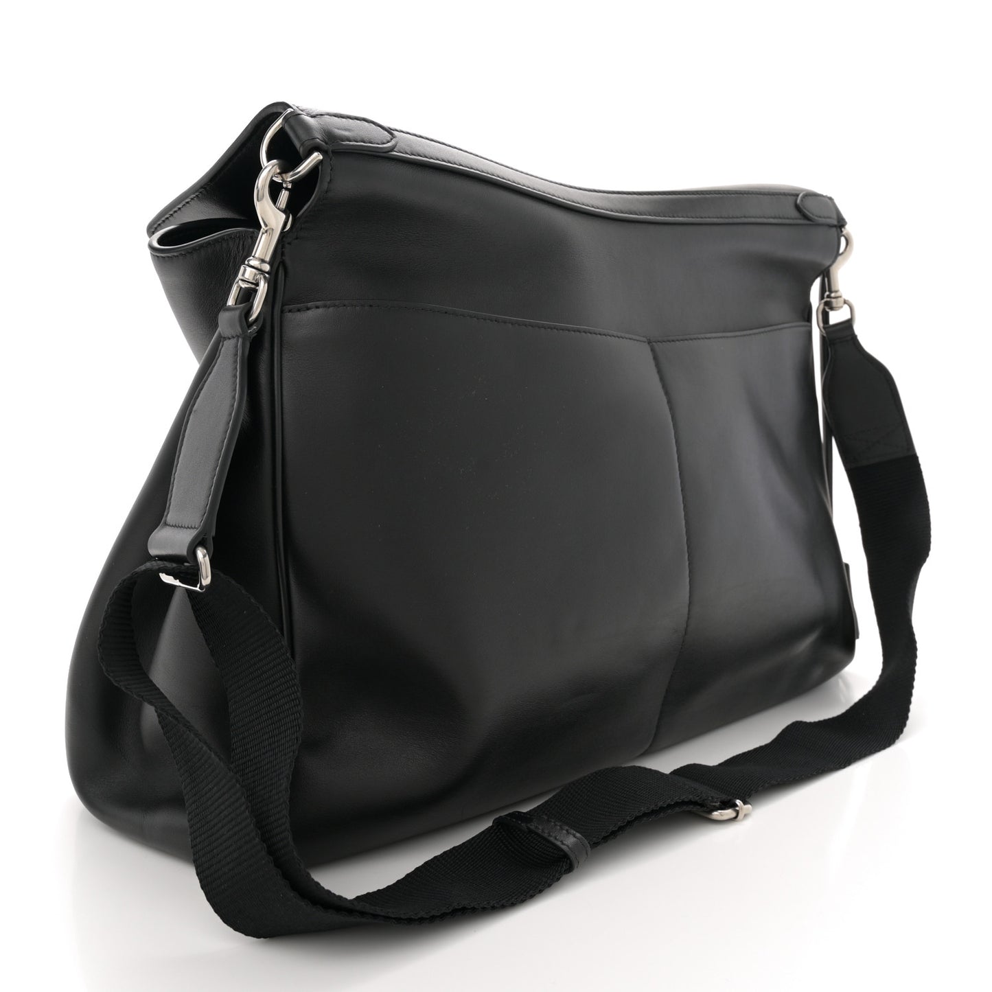 Smooth Calfskin Rodeo Mens Messenger Bag Black