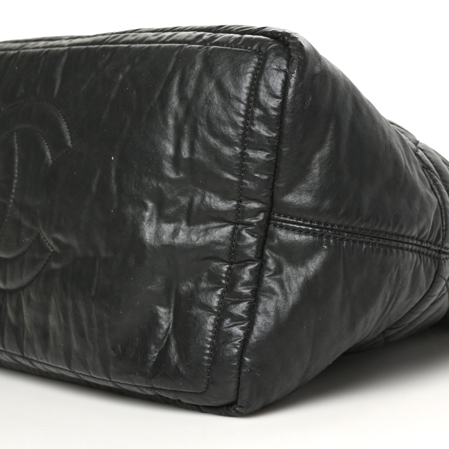 Chanel Coated Canvas Quilted Garment Travel Bag Black 9 of 9