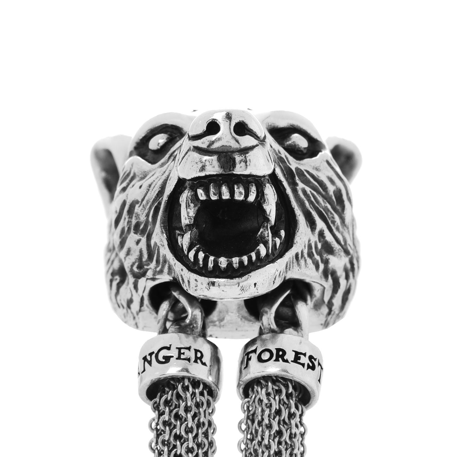 Gucci Sterling Silver Anger Forest Wolf Lariat Necklace 5 of 7