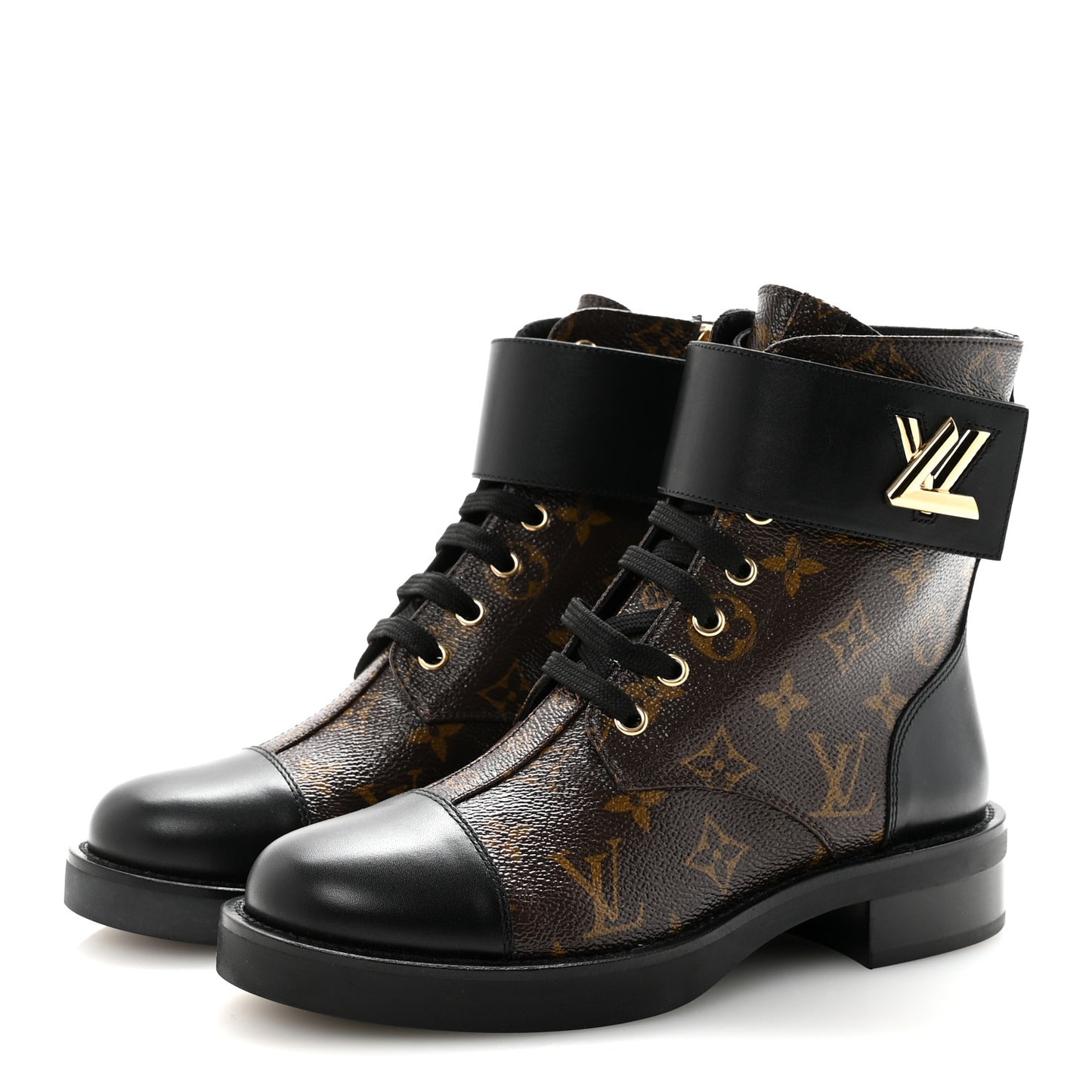 Calfskin Monogram Wonderland Flat Ranger Boots 37 Black