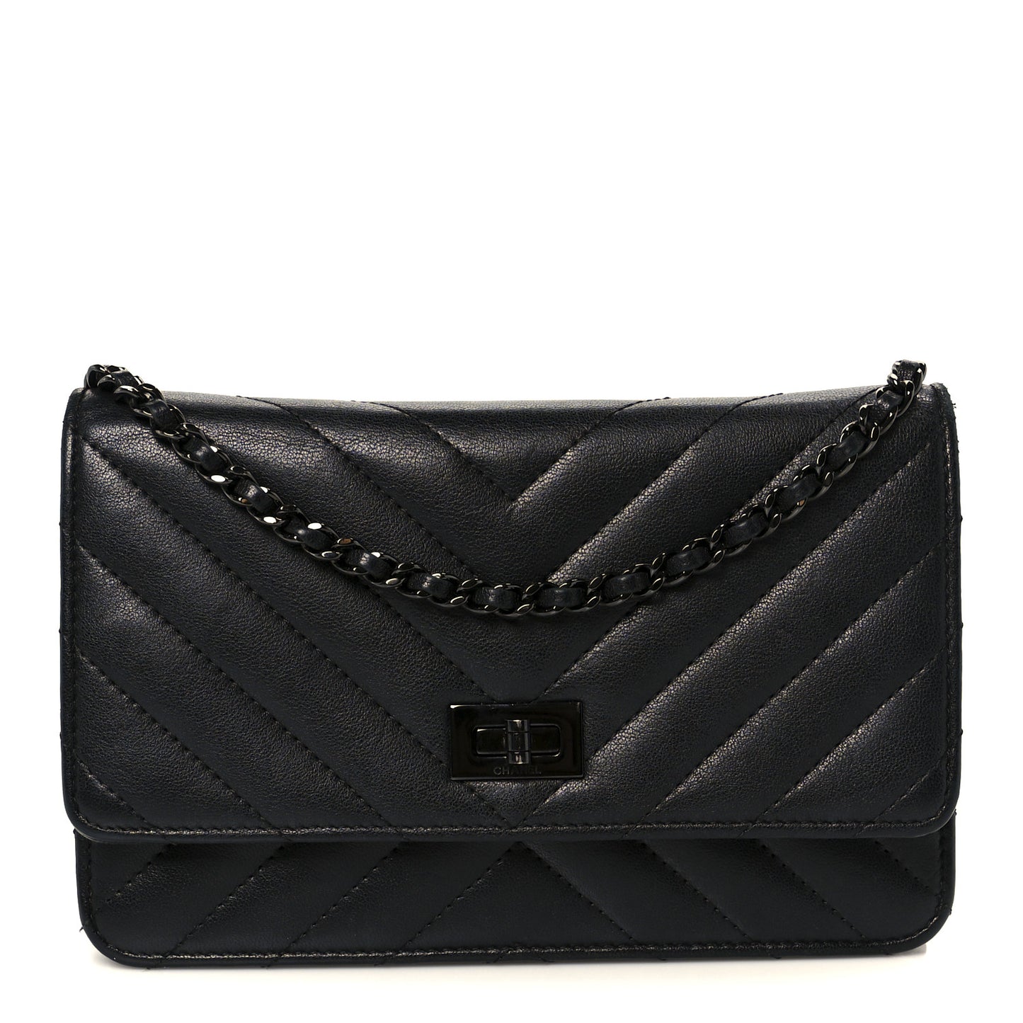 Sheepskin Chevron Reissue Wallet On Chain WOC So Black