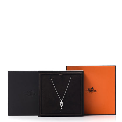 Hermes 18K White Gold Diamond PM Chaine d'Ancre Enchainee Necklace 6 of 6
