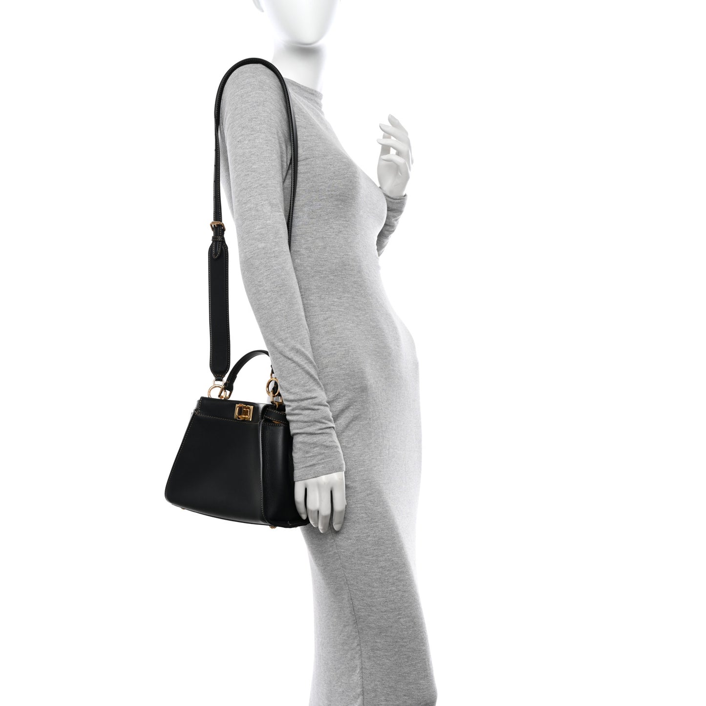 Vitello King Canvas Chinese New Year Tiger Embroidered Mini Peekaboo Iconic Satchel Black Dark Yellow