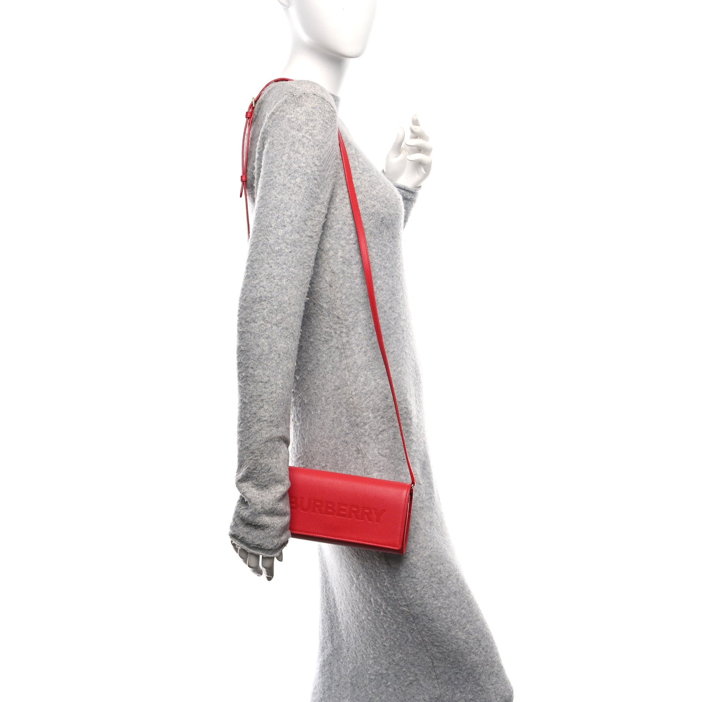 Calfskin Logo Hazelmere Wallet With Detachable Strap Red