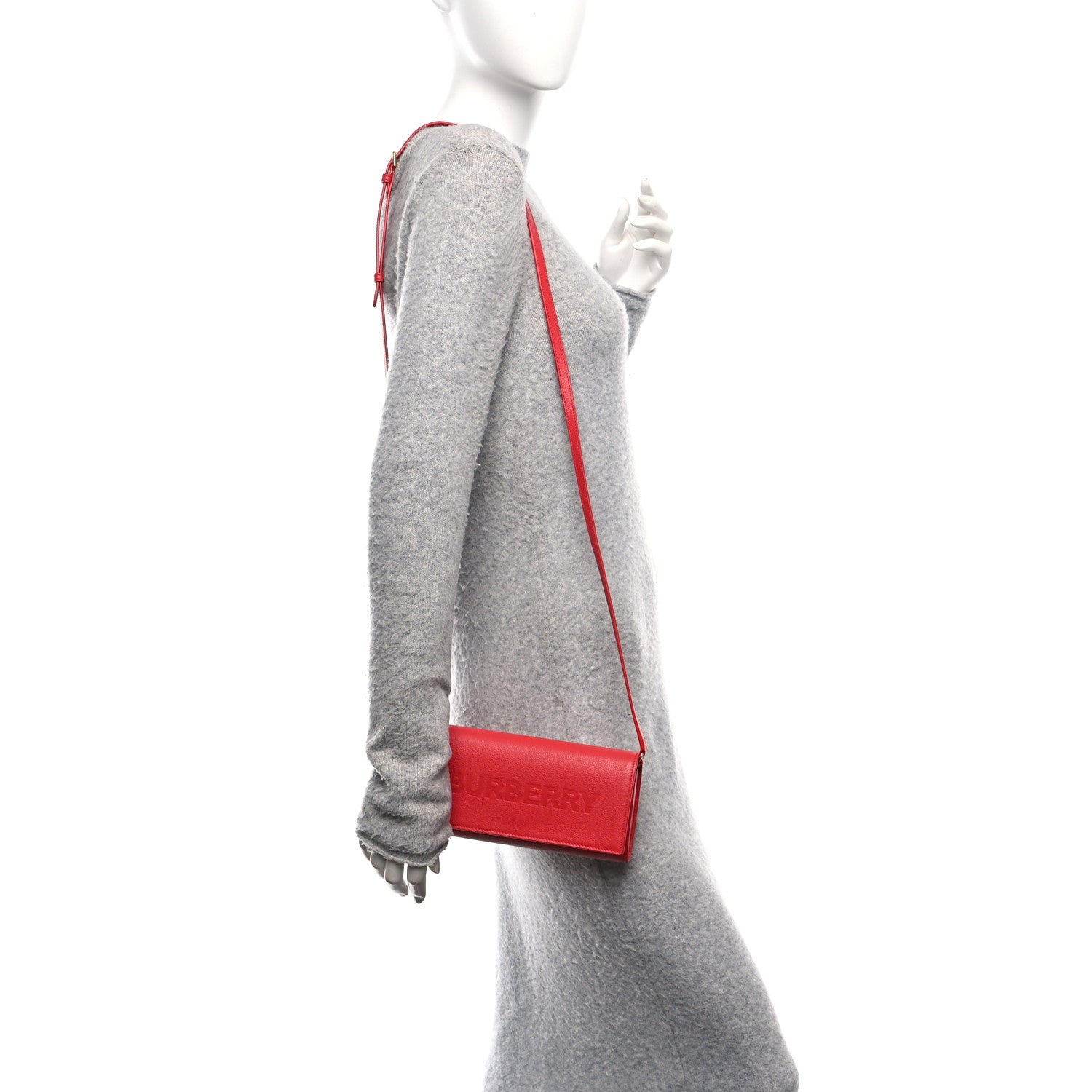 Burberry Calfskin Logo Hazelmere Wallet With Detachable Strap Red 2 of 13