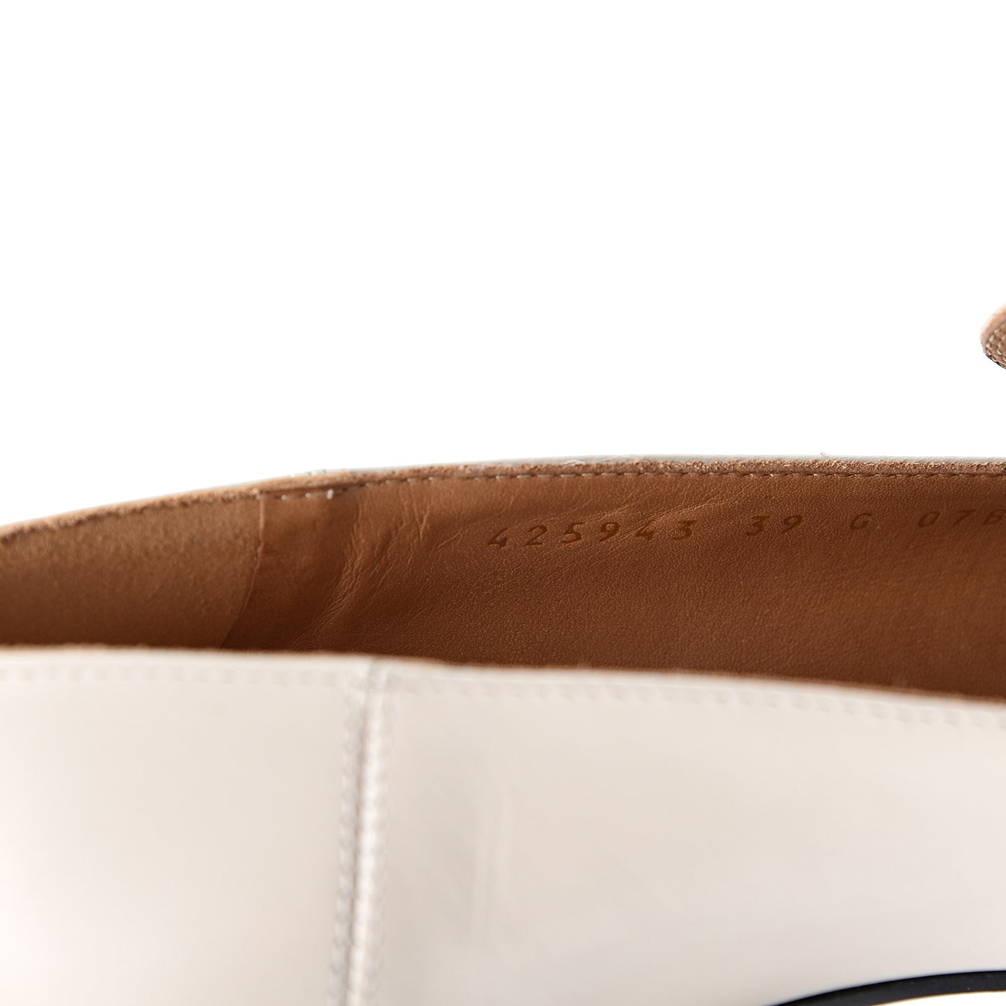 Betis Glamour Calfskin Web Pearl Embellished Peyton 75mm Loafer Pumps 39 Mystic White