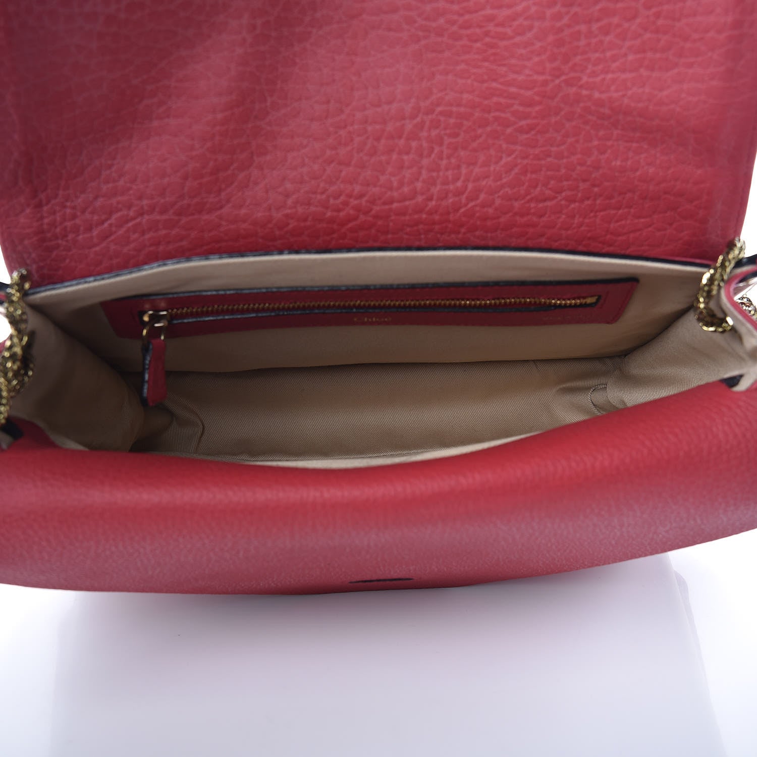 Chloe Grained Calfskin Medium Sally Flap Bag Red 5 of 12