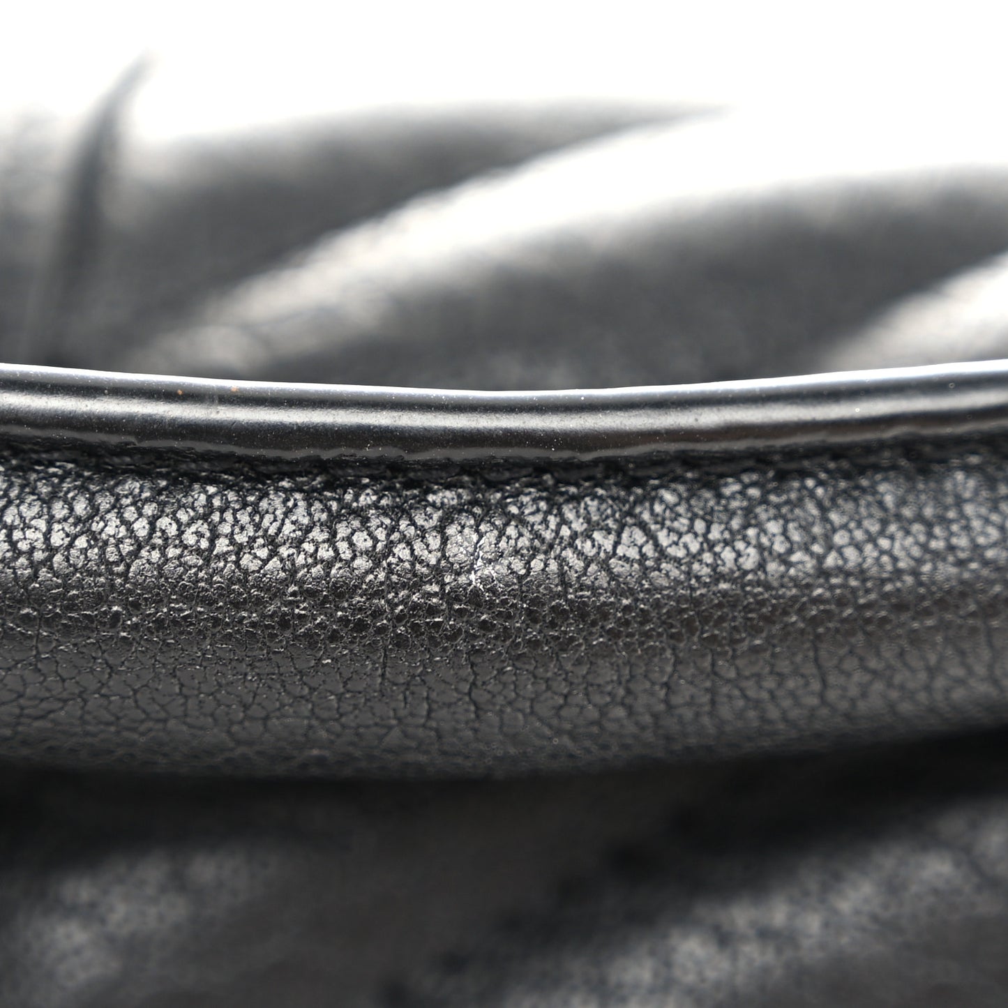 Sheepskin Matelasse Chevron Monogram Medium College Bag Black