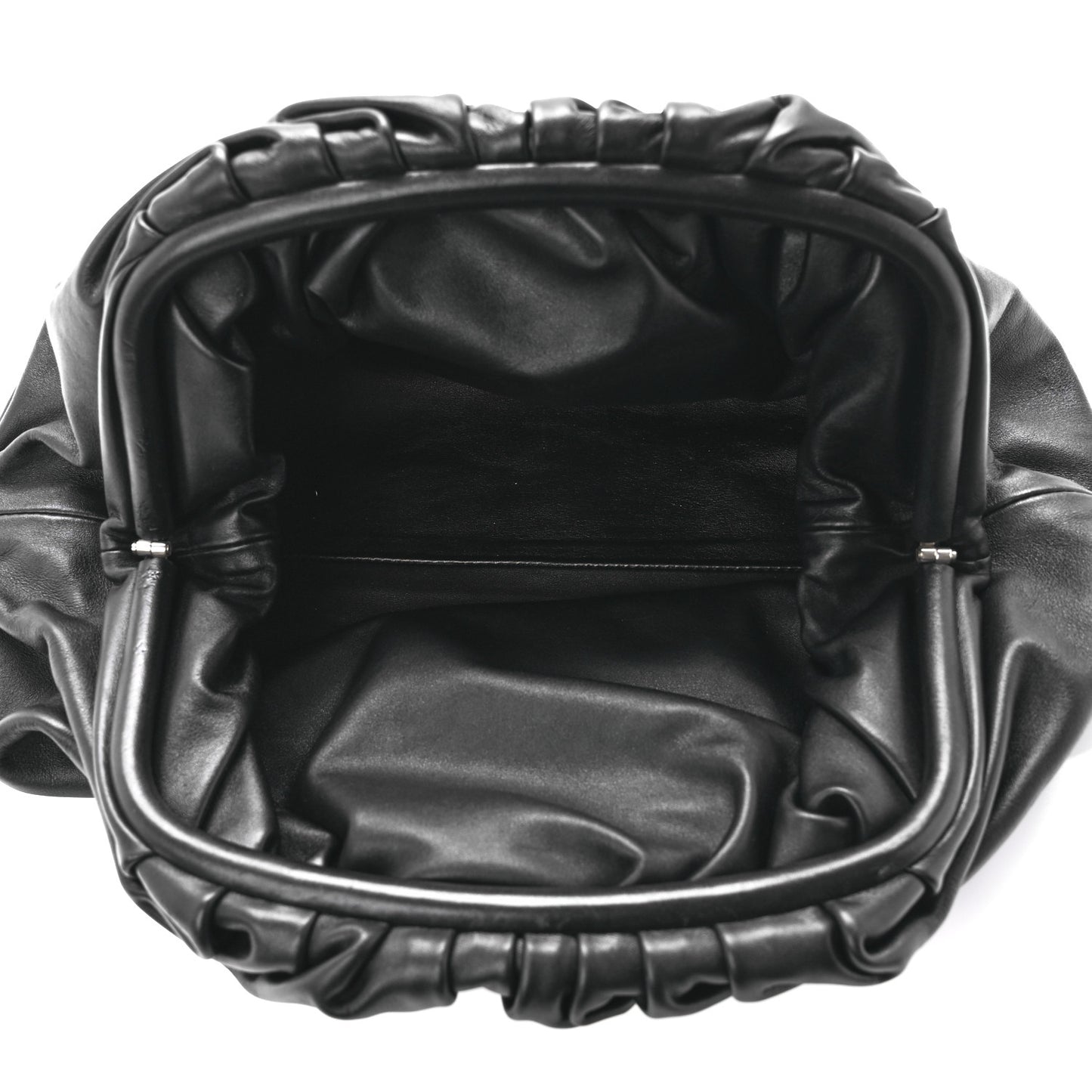 Smooth Butter Calf The Pouch Oversized Clutch Black