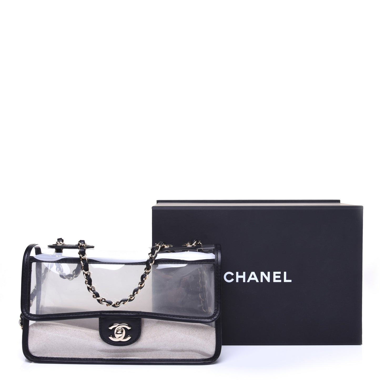 Lambskin PVC Medium Coco Sand Flap Black