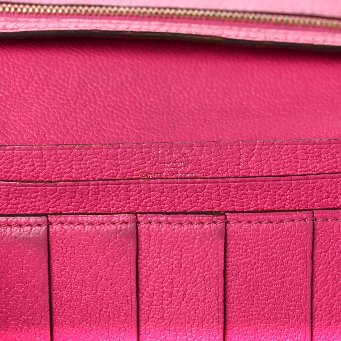 Chevre Mysore Bearn Gusset Wallet Rose Shocking