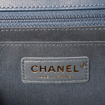 Chanel Calfskin Chevron Quilted Small Statement Flap Blue 7 of 9