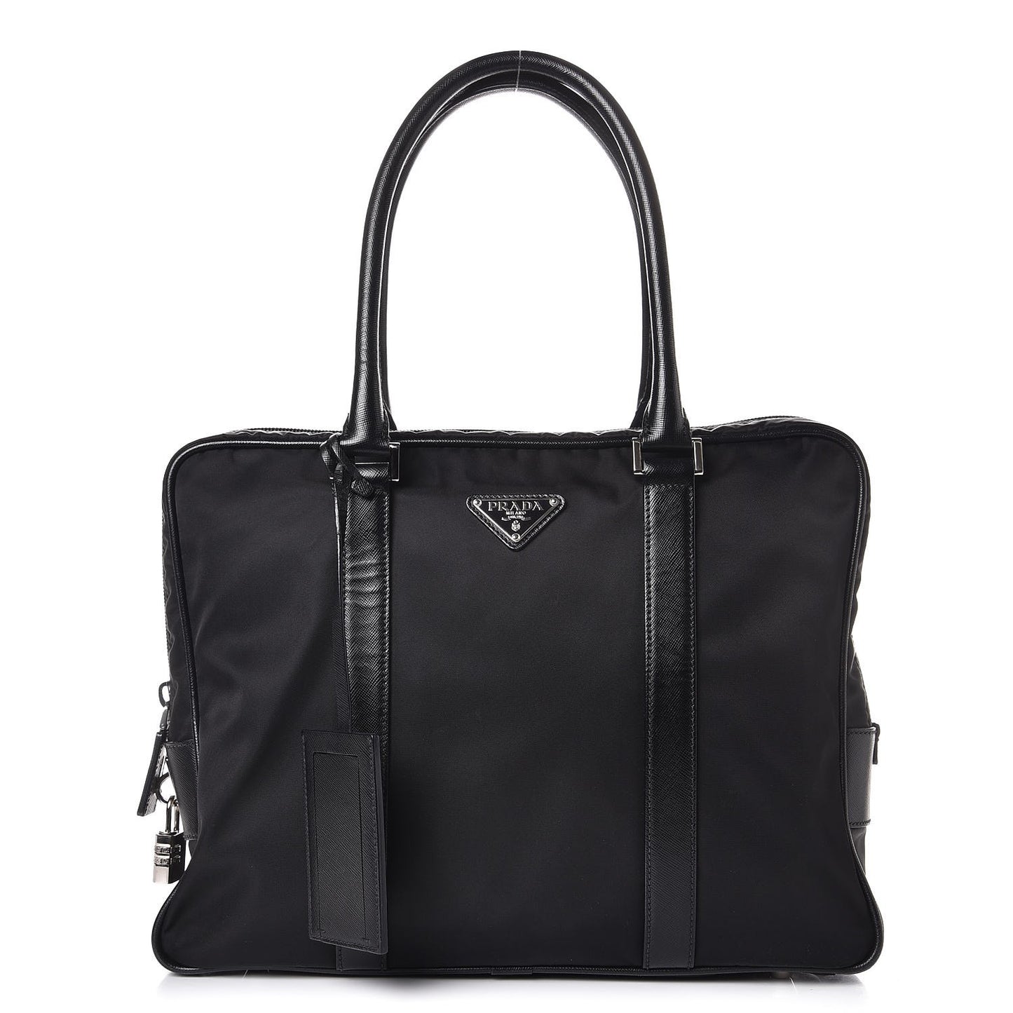 Tessuto Nylon Saffiano Briefcase Nero Black