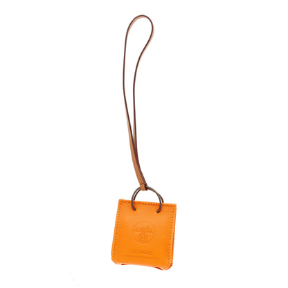 Hermes Milo Lambskin Swift Shopping Bag Charm Feu Gold 1 of 4