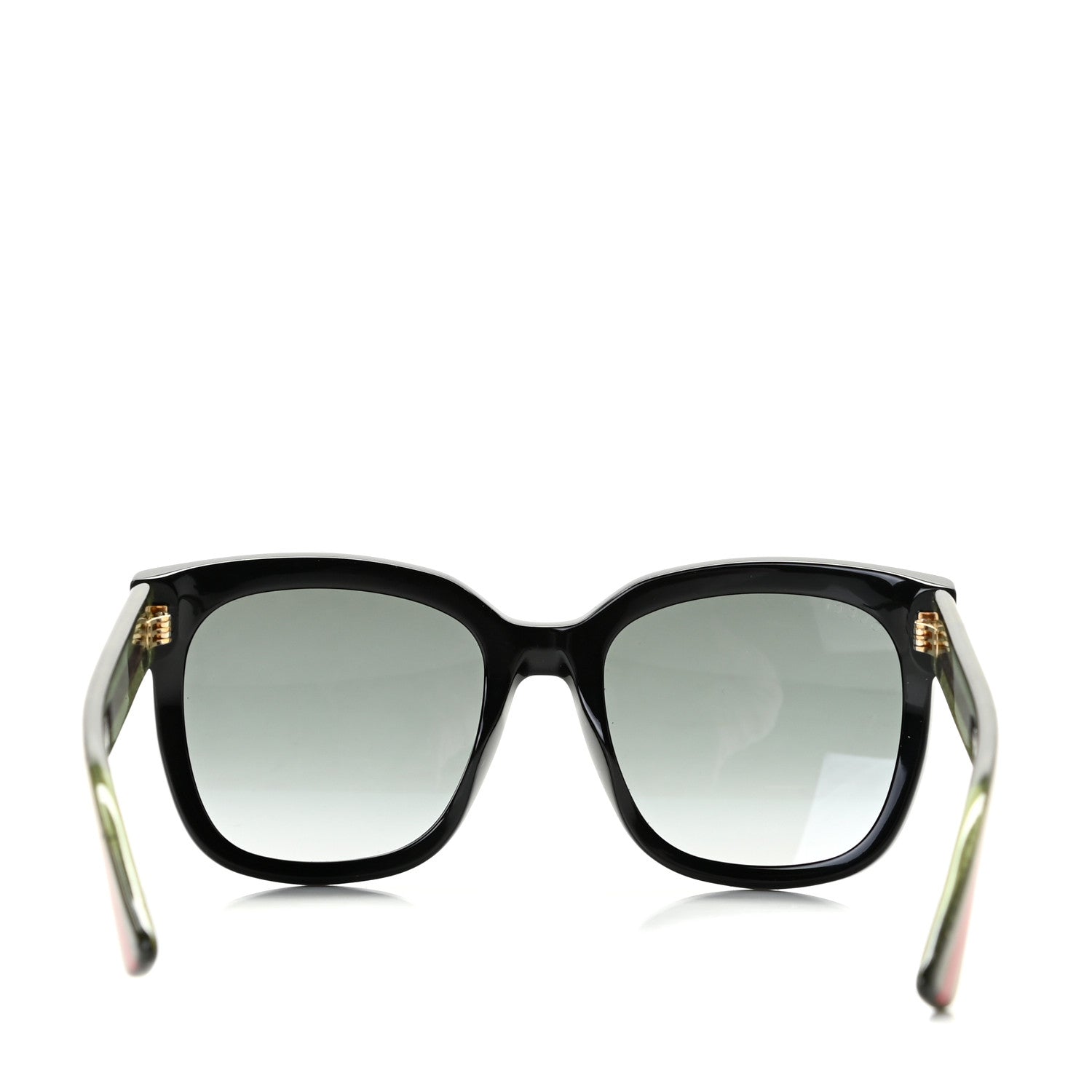 Gucci Acetate Square Frame Web Glitter Sunglasses GG0034S Black Green 5 of 5