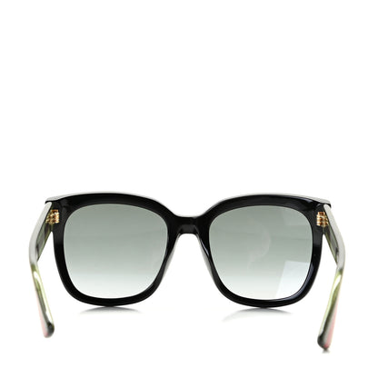 Gucci Acetate Square Frame Web Glitter Sunglasses GG0034S Black Green 5 of 5