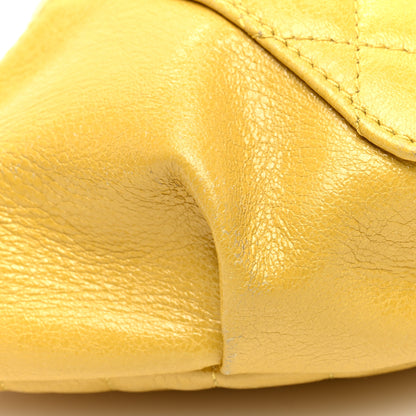 Chanel Crumpled Glazed Lambskin Quilted Waist Bag Fanny Pack Yellow 9 of 12