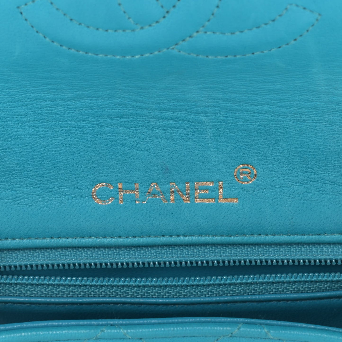 Lambskin Quilted Mini Square Flap Blue