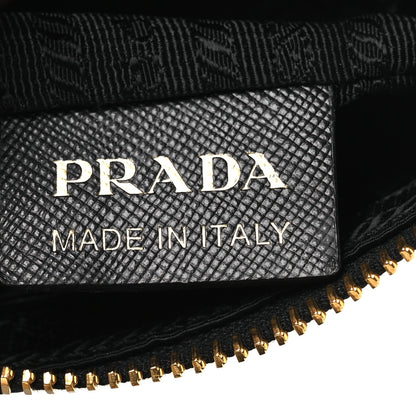 Prada Tessuto Bandoliera Logo Shoulder Bag Gold Black 7 of 13