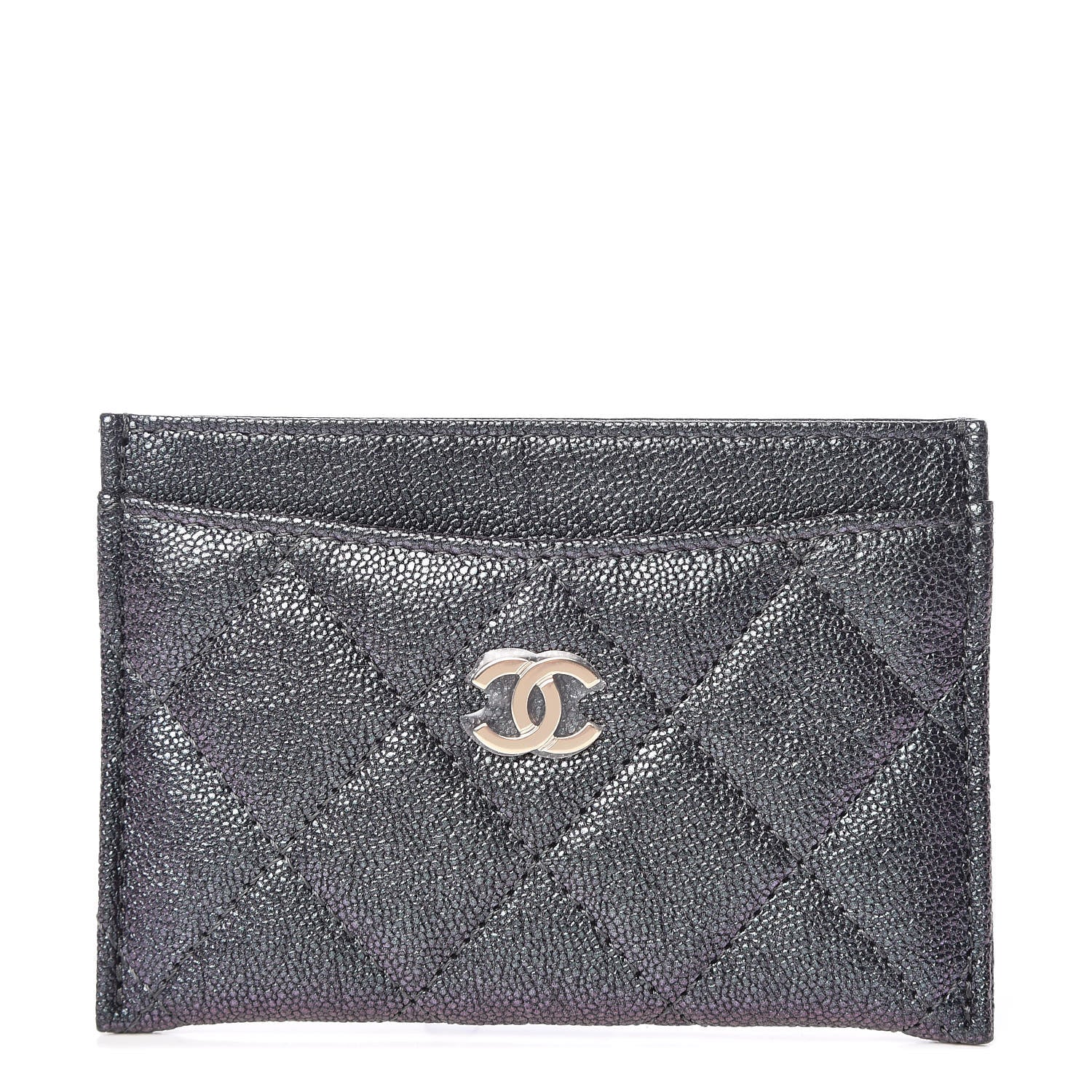 Chanel Iridescent Caviar Quilted Card Holder Black 1 of 9
