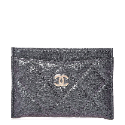 Chanel Iridescent Caviar Quilted Card Holder Black 1 of 9