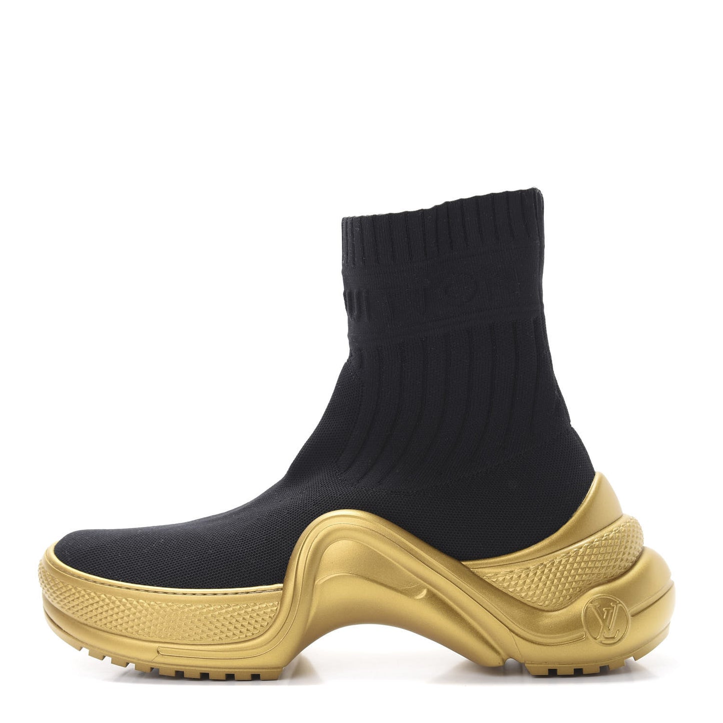 Stretch Textile Monogram LV Archlight Sneaker Boots 39 Black Gold