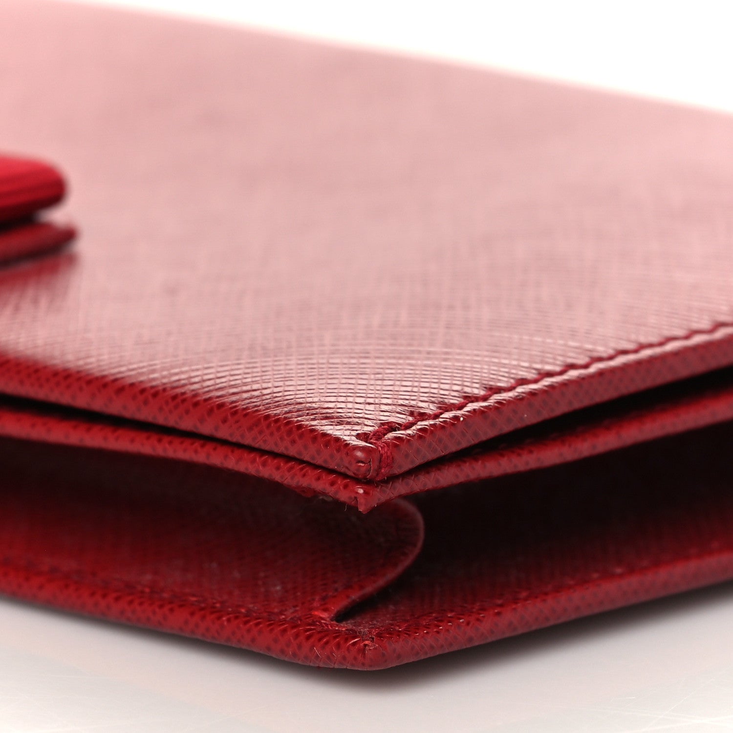 Salvatore Ferragamo Hammered Calfskin Vara Bow Chain Wallet Red 8 of 8
