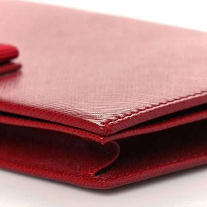 Salvatore Ferragamo Hammered Calfskin Vara Bow Chain Wallet Red 8 of 8