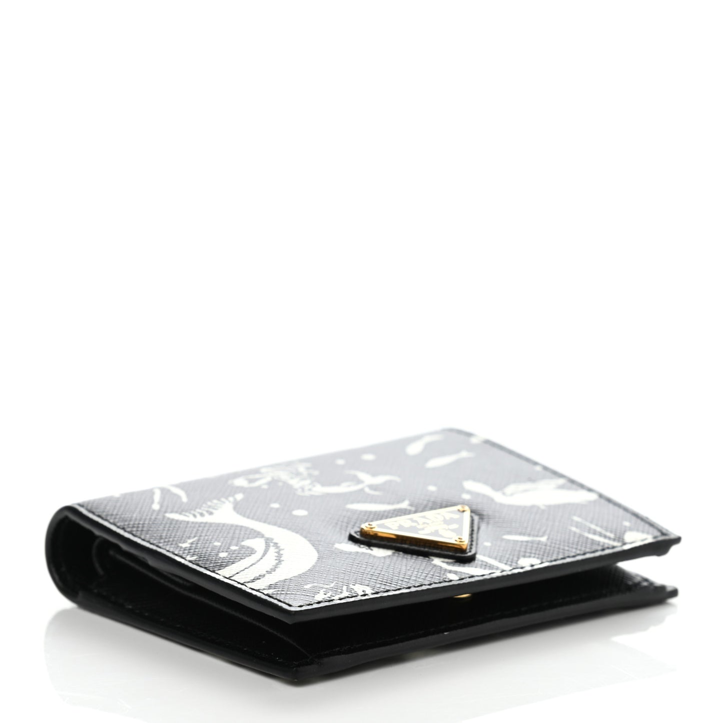Saffiano Mermaid Print Card Holder Black
