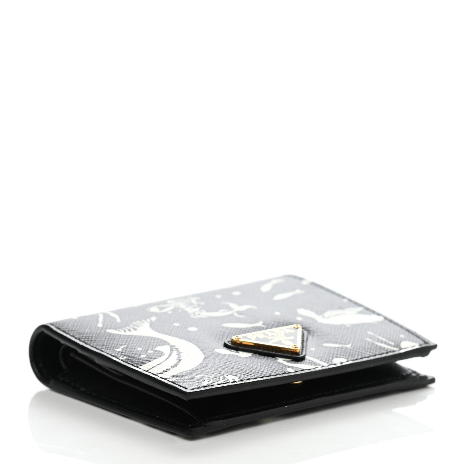 Prada Saffiano Mermaid Print Card Holder Black 3 of 5